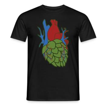 Hops Heart Beer Brewery Hobby Brewer - Men's T-Shirt - black - Front - AI Model Male 178 light (178cm)
