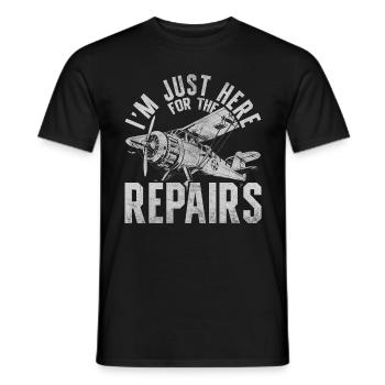 Modèle réduit d’avion Je suis juste ici pour les réparations - T-shirt homme - noir - Devant - AI Model Male 178 light (178cm)