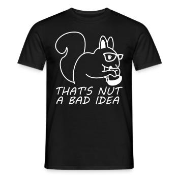 Écureuil Nerrd avec noix - T-shirt homme - noir - Devant - AI Model Male 178 light (178cm)