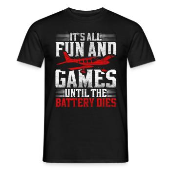 Model Airplane Model Airplane - Men's T-Shirt - black - Front - AI Model Male 178 light (178cm)