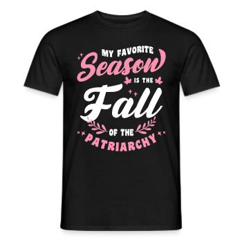 Ma saison préférée est la chute du patriarcat - T-shirt homme - noir - Devant - AI Model Male 178 light (178cm)