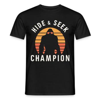 Bigfoot Hide and Seek Champion - Men's T-Shirt - black - Front - AI Model Male 178 light (178cm)