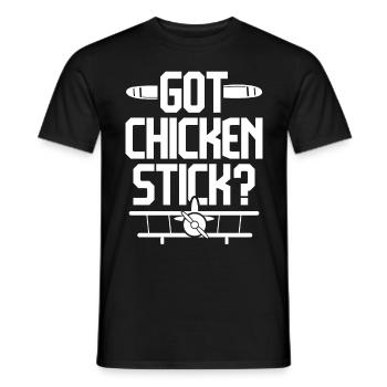 Modèle réduit d’avion Avion Vous avez un bâton de poulet? - T-shirt homme - noir - Devant - AI Model Male 178 light (178cm)