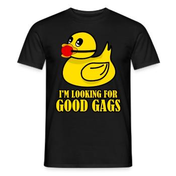 BDSM Ente - Männer T-Shirt - Schwarz - Vorne - AI Model Male 178 light (178cm)
