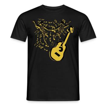 Skeletons Dancing Guitar - Men's T-Shirt - black - Front - AI Model Male 178 light (178cm)