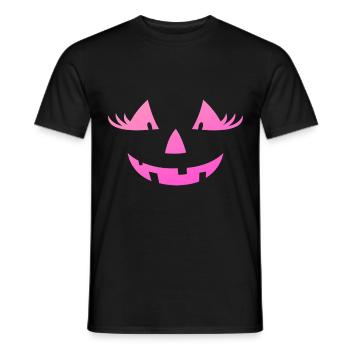 Citrouille rose mignonne Jack O Lanterne Halloween - T-shirt homme - noir - Devant - AI Model Male 178 light (178cm)