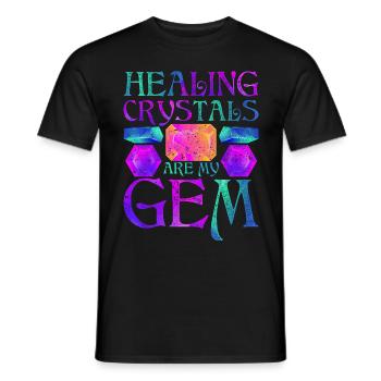 Cristaux de guérison Cristaux de guérison - T-shirt homme - noir - Devant - AI Model Male 178 light (178cm)