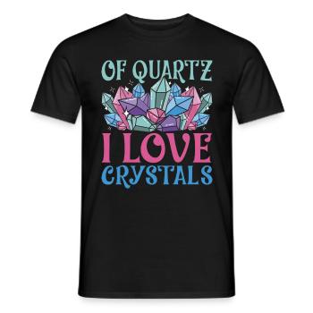 Cristaux de guérison de quartz J’aime les cristaux - T-shirt homme - noir - Devant - AI Model Male 178 light (178cm)