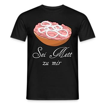 Mettbrötchen Hackfleisch Mett Hack - Männer T-Shirt - Schwarz - Vorne - AI Model Male 178 light (178cm)