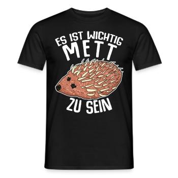 Mettigel Hackfleisch Mett Hack - Männer T-Shirt - Schwarz - Vorne - AI Model Male 178 light (178cm)