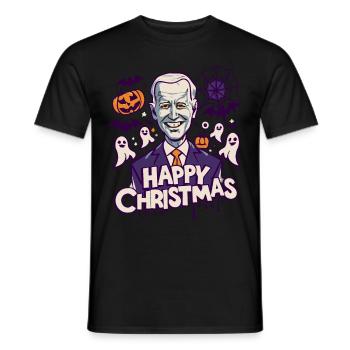 Happy Christmas Joe Biden Funny Halloween - Men's T-Shirt - black - Front - AI Model Male 178 light (178cm)