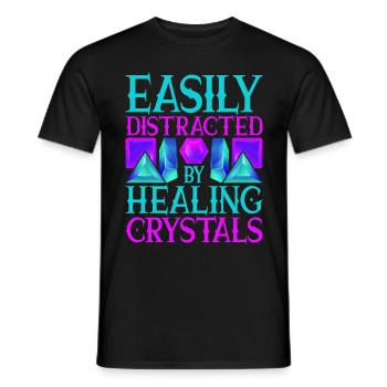 Crystal Healer Crystals Healing Crystals - Men's T-Shirt - black - Front - AI Model Male 178 light (178cm)