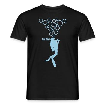 Diving Diver Scuba Diver - Men's T-Shirt - black - Front - AI Model Male 178 light (178cm)