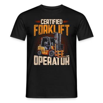 Gabelstaplerfahrer Certified Forklift Operator - Männer T-Shirt - Schwarz - Vorne - AI Model Male 178 light (178cm)