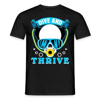 Diver Diving GogglesDiving - Men's T-Shirt - black - Front - AI Model Male 178 light (178cm)