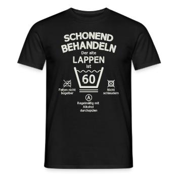 Der Alte Lappen, Schonend Behandeln 60. Geburtstag - Männer T-Shirt - Schwarz - Vorne - AI Model Male 178 light (178cm)