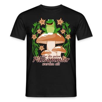 Pilzsammler Pilze Frosch Pilz - Männer T-Shirt - Schwarz - Vorne - AI Model Male 178 light (178cm)