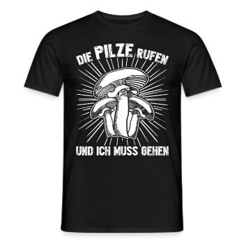 Pilzsammler Spruch Pilze Pilz - Männer T-Shirt - Schwarz - Vorne - AI Model Male 178 light (178cm)