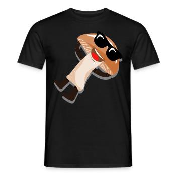 Pilz mit Sonnenbrille Pilzsammler Pilze - Männer T-Shirt - Schwarz - Vorne - AI Model Male 178 light (178cm)