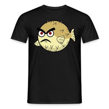 Poisson-globe maléfique - T-shirt homme - noir - Devant - AI Model Male 178 light (178cm)
