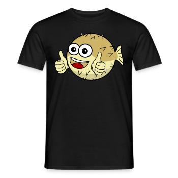Poisson-globe - T-shirt homme - noir - Devant - AI Model Male 178 light (178cm)
