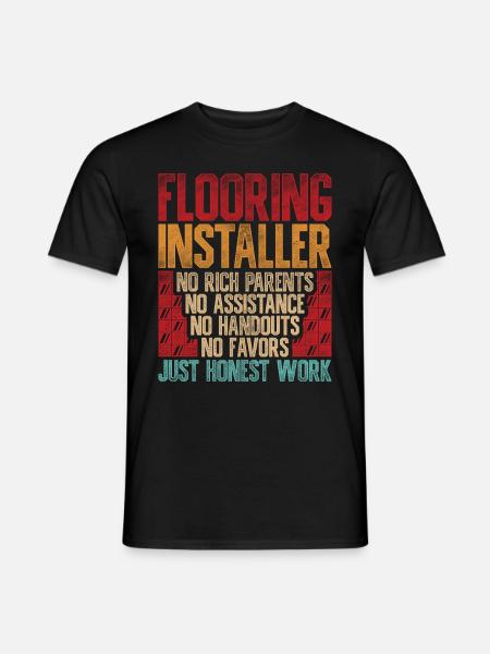Bodenleger Fliesenleger Estrichleger - Männer T-Shirt - Schwarz