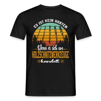 Holzschnitzer Holzschnitzerei - Männer T-Shirt - Schwarz - Vorne - AI Model Male 178 light (178cm)