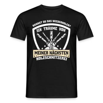 Holzschnitzer Holzschnitzerei - Männer T-Shirt - Schwarz - Vorne - AI Model Male 178 light (178cm)