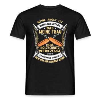 Holzschnitzer Holzschnitzerei - Männer T-Shirt - Schwarz - Vorne - AI Model Male 178 light (178cm)
