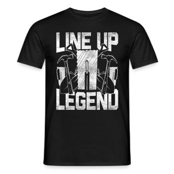 Bodenleger Fliesenleger Line Up Legend - Männer T-Shirt - Schwarz - Vorne - AI Model Male 178 light (178cm)