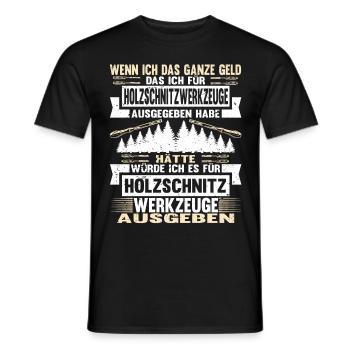 Holzschnitzer Holzschnitzerei - Männer T-Shirt - Schwarz - Vorne - AI Model Male 178 light (178cm)