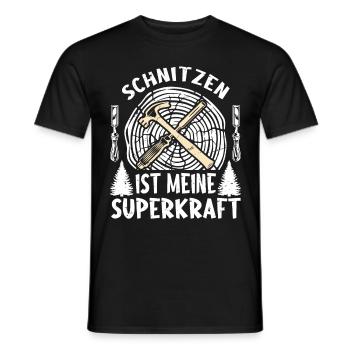 Holzschnitzer Holzschnitzerei - Männer T-Shirt - Schwarz - Vorne - AI Model Male 178 light (178cm)