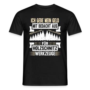 Holzschnitzer Holzschnitzerei - Männer T-Shirt - Schwarz - Vorne - AI Model Male 178 light (178cm)