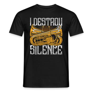 Eufonium Euphoniste I Destroy Silence - T-shirt homme - noir - Devant - AI Model Male 178 light (178cm)
