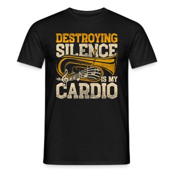 Euphonium Eufonium Destroying Silence Is My Cardio - Men's T-Shirt - black - Front - AI Model Male 178 light (178cm)
