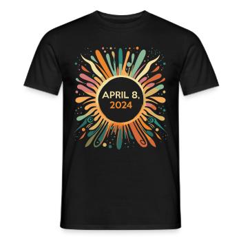Totale Sonnenfinsternis, 8. April 2024 Totalität - Männer T-Shirt - Schwarz - Vorne - AI Model Male 178 light (178cm)