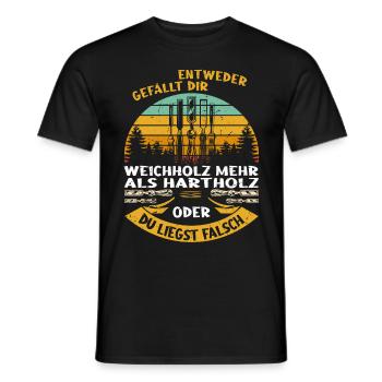 Holzschnitzer Holzschnitzerei - Männer T-Shirt - Schwarz - Vorne - AI Model Male 178 light (178cm)