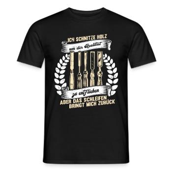 Holzschnitzer Holzschnitzerei - Männer T-Shirt - Schwarz - Vorne - AI Model Male 178 light (178cm)