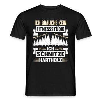 Holzschnitzer Holzschnitzerei - Männer T-Shirt - Schwarz - Vorne - AI Model Male 178 light (178cm)