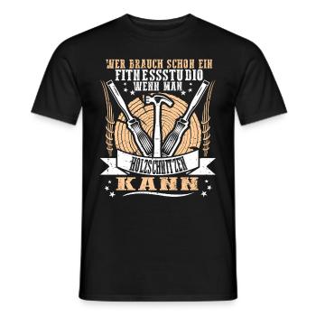 Holzschnitzer Holzschnitzerei - Männer T-Shirt - Schwarz - Vorne - AI Model Male 178 light (178cm)