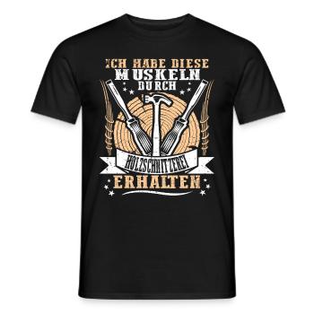 Holzschnitzer Holzschnitzerei - Männer T-Shirt - Schwarz - Vorne - AI Model Male 178 light (178cm)