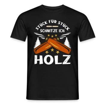 Holzschnitzer Holzschnitzerei - Männer T-Shirt - Schwarz - Vorne - AI Model Male 178 light (178cm)