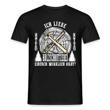 Holzschnitzer Holzschnitzerei - Männer T-Shirt - Schwarz - Vorne - AI Model Male 178 light (178cm)