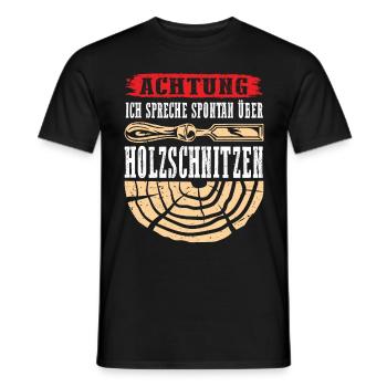 Holzschnitzer Holzschnitzerei - Männer T-Shirt - Schwarz - Vorne - AI Model Male 178 light (178cm)