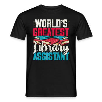 Librarian Library Assistant - Men's T-Shirt - black - Front - AI Model Male 178 light (178cm)