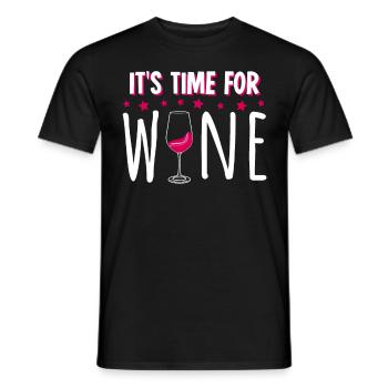 Vino wine wine drinker - Men's T-Shirt - black - Front - AI Model Male 178 light (178cm)
