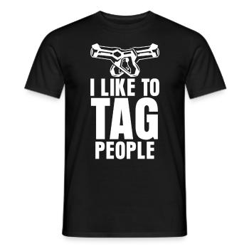 Laser Tag, Lasertag, Lasergame - Men's T-Shirt - black - Front - AI Model Male 178 light (178cm)