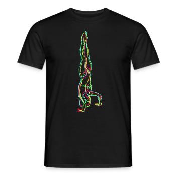 Handstand Graphic Gymnastics Gymnast - Men's T-Shirt - black - Front - AI Model Male 178 light (178cm)