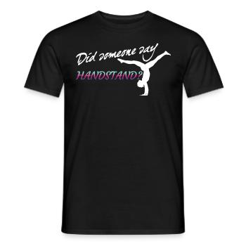 Handstand balancing act gymnast - Men's T-Shirt - black - Front - AI Model Male 178 light (178cm)