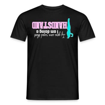 Handstand Joke Gymnast - Men's T-Shirt - black - Front - AI Model Male 178 light (178cm)